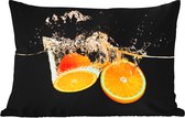 Buitenkussens - Tuin - Sinaasappel - Stilleven - Water - Zwart - Fruit - 50x30 cm