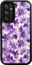 Casimoda® hoesje - Geschikt voor Samsung Galaxy A54 - Floral Violet - Zwart TPU Backcover - Bloemen - Paars