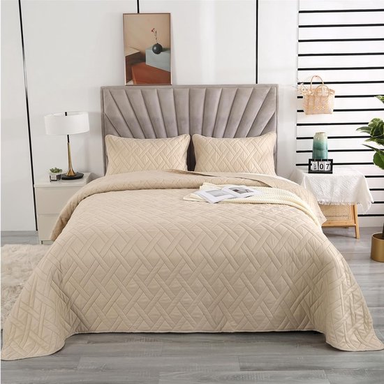 Gewatteerde bedsprei (250 x 260 cm) Vercors Terracotta - Beddengoed