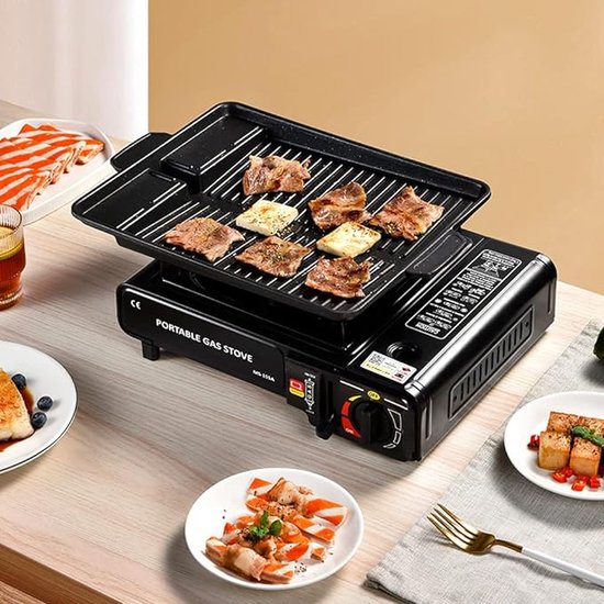 Kooktoestel 2-in-1 gasfornuis/kachel, gasverbruik 108g/h, piëzo