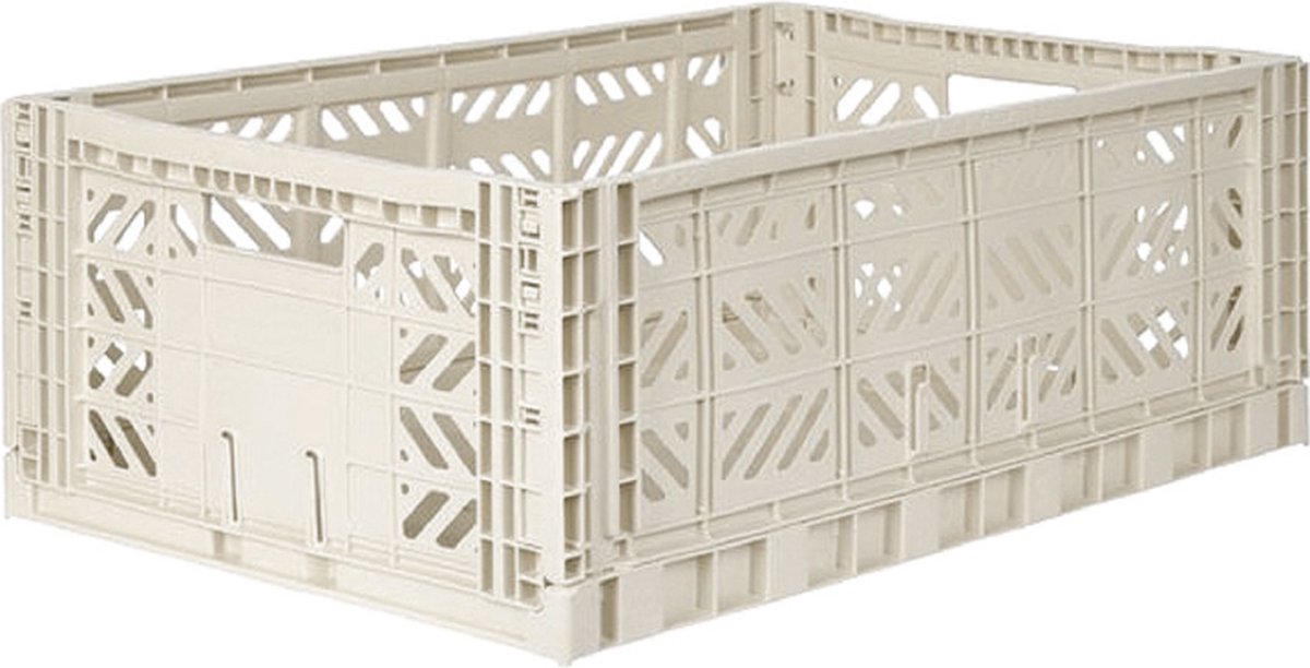 AyKasa Folding Crate Maxi Box - Light Grey