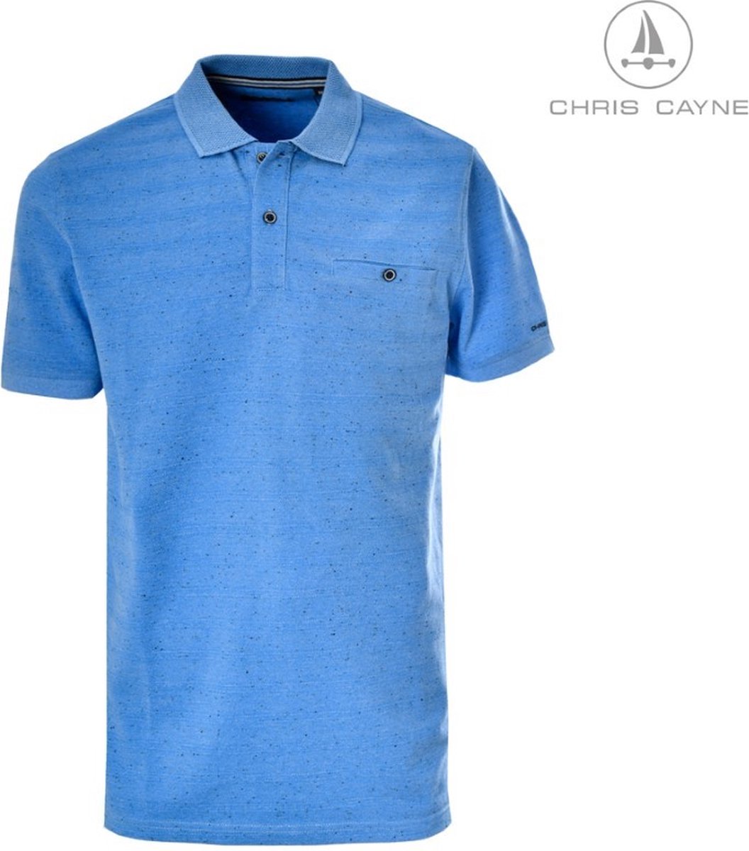 Chris Cayne heren poloshirt - polo heren - 3078 - blauw - korte mouwen - maat 3XL
