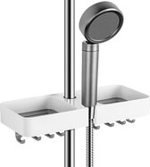 WPPQWP Zeepdispenser, wandbevestiging zonder boren, (3 x 300 ml), douchegeldispenser, wand, shampoodispenser voor douche/badkamer, wandzeepdispenser, chroom (zilver