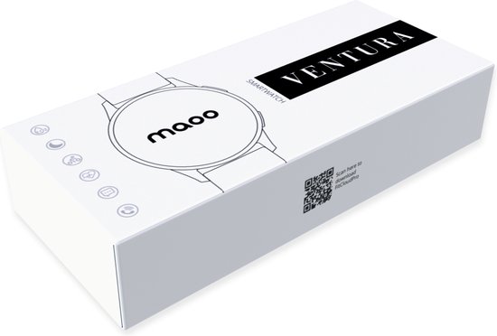 Maoo Ventura AMOLED Smartwatch Dames - RVS en 4x Siliconen Bandje - Stappenteller - Hartslagmeter - Slaapmonitor - Multisport - Geschikt voor Android en iOS - Zwart