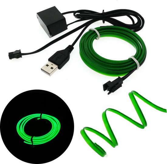 EL Wire - USB - 5 Meter - Groen
