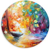 WallCircle - Wall Circle - Wall Circle Indoor - Coloré - Peinture à l'huile - Water - Bateau - 30x30 cm - Décoration murale - Peintures ronds