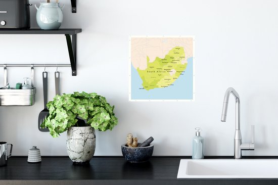 Sticker Muursticker Illustration Afrique du Afrique - Illustration carte verte de l'Afrique du Afrique - 30x30 cm - film adhésif autocollant - sticker mural repositionnable