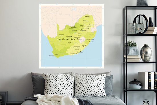 Sticker Muursticker illustration Afrique - Illustration de la carte verte de l' Afrique - 120x120 cm - film autocollant - sticker mural repositionnable XXL /