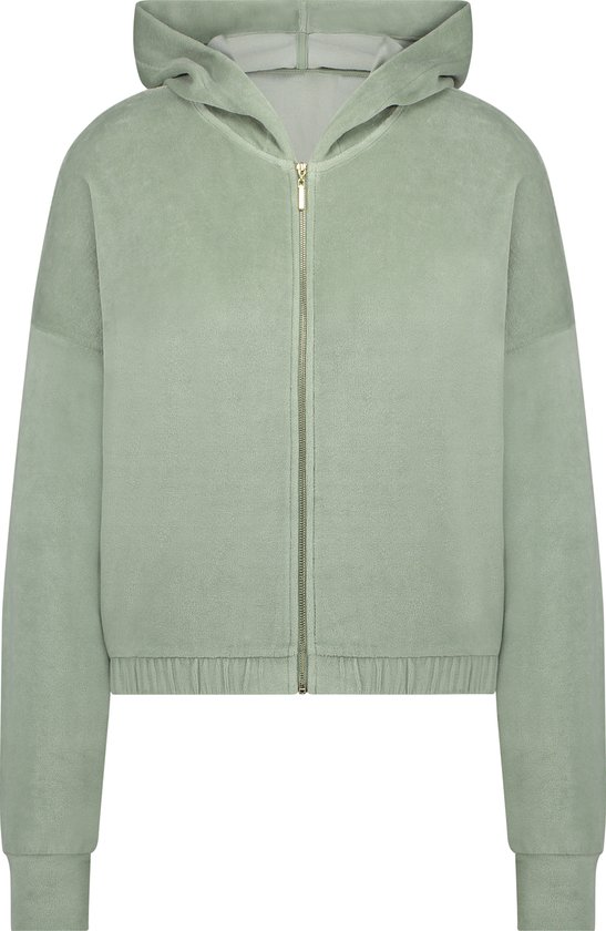 Hunkemöller Lange mouwen jacket velours Groen XL