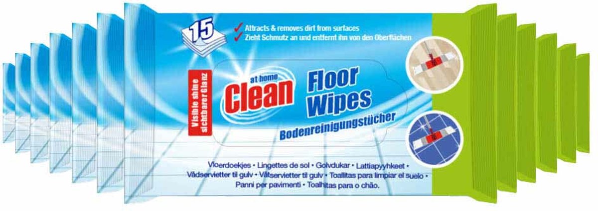 At Home Reinigingsdoekjes Vloer - 12 x 15 stuks - Voordeelverpakking