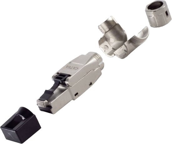 BKL Electronic Fiche RJ45 coudée, sans outil, STP, CAT 6A 10121202 Fiche, droite Nombre de broches 8P8C Argent 1