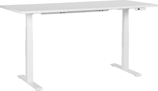 DESTINES - Elektrisch Verstelbaar bureau - Wit - 180 cm - Spaanplaat