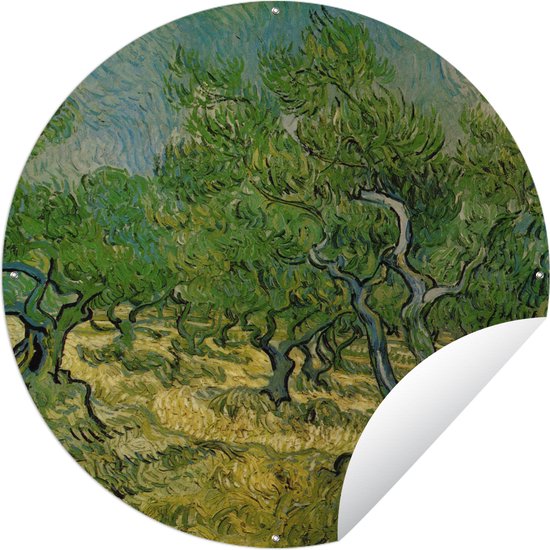 Tuincirkel Olijfgaard - Vincent van Gogh - 60x60 cm - Ronde Tuinposter - Buiten
