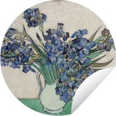 Tuincirkel Stilleven van irissen - Vincent van Gogh - 90x90 cm - Ronde Tuinposter - Buiten