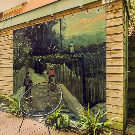 Affiche Jardin Sentier en pente à Montmartre - Vincent van Gogh - 200x200 cm - Toile jardin - Affiche extérieure
