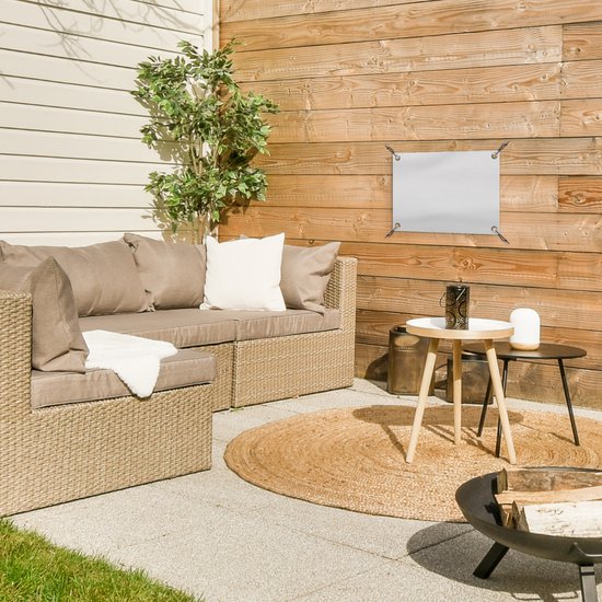 Décoration de Jardin Cuir - Structure - Aspect cuir - Wit - 40x30 cm - Toile de jardin - Poster extérieur