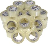 Kortpack - PP-acryl tape 48mm breed x 66mtr lang - Transparant - Extra High Tack - 36 rollen per Verpakking - Dozenplakband - Verpakkingstape(020.0851)