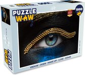 Puzzle Femme - Yeux - Maquillage - Luxe - Or - Puzzle - Puzzle 1000 pièces adultes