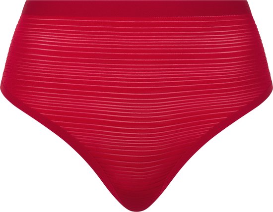 Chantelle - SoftStretch Stripes - String met hoge taille - Passion Red - Maat TU