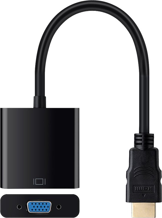 HDMI naar VGA Adapter Kabel Omvormer HDMI VGA Converter 1080p - Zwart - LUQ