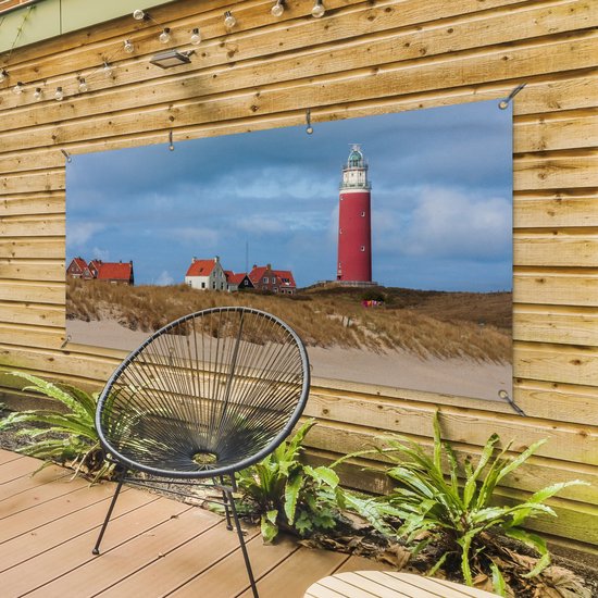 Décoration murale extérieur Phare aux Pays- Nederland - 160x80 cm - Toile de jardin - Affiche extérieure