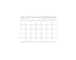 Maandelijkse Planner - 32x22.5cm - 300 gms papier - 6 vellen dubbelzijdig - Spiraalgebonden - Zonder omslag