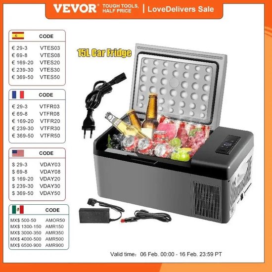 Cumeod Minikoelkast, 15L/21 Blikjes 330ml Minikoelkast Voor De Kamer 12v Dc 220v Ac Kleine Koelkast Met Warmte En Koelfunctie Voor Voedsel Drankjes Cosmetica Max En Eco Modus Zwart