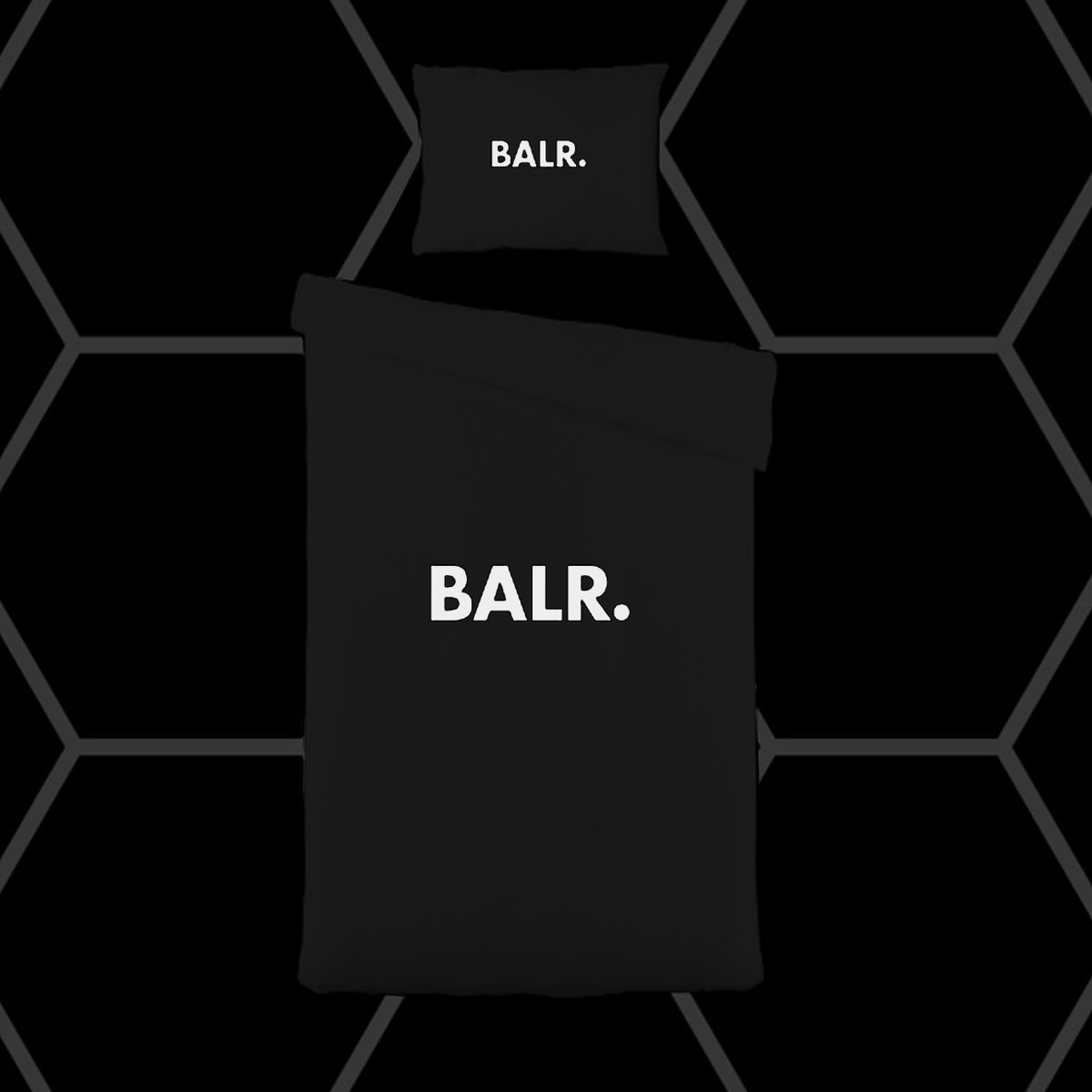 BALR. - Balr dekbedovertrek - 100% katoen - Zwart - 140x220cm - Eenpersoons + Kussensloop