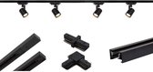 Railverlichting LVT - zwart complete set 2 meter 4 spots - inclusief hoekstuk en verbinder