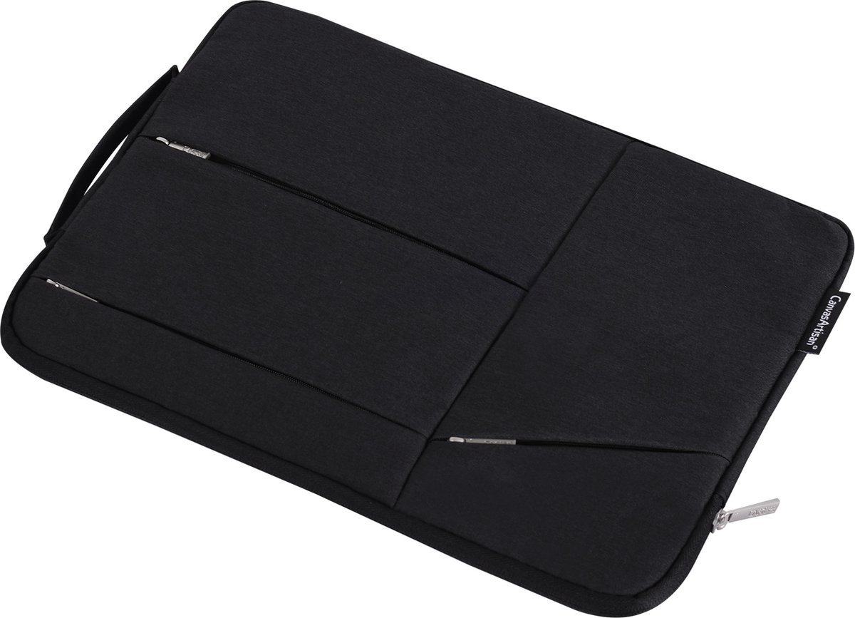 Laptop Sleeve 13 Inch Zwart, Waterdicht, Schokbestendig, Met Zachte Binnenvoering, Extra Vakken, Past MacBook Air Pro - Afbeelding 4