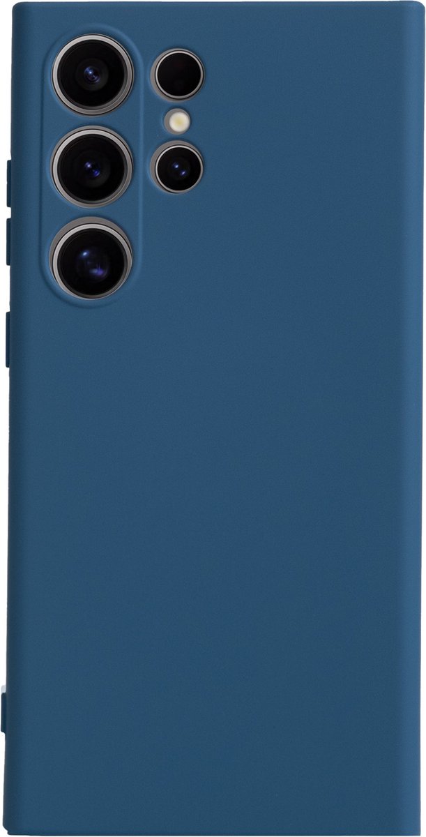 ShieldCase silicone hoesje - geschikt voor Samsung Galaxy S24 Ultra - siliconen Samsung Galaxy S24 Ultra hoesje - backcover - donkerblauw
