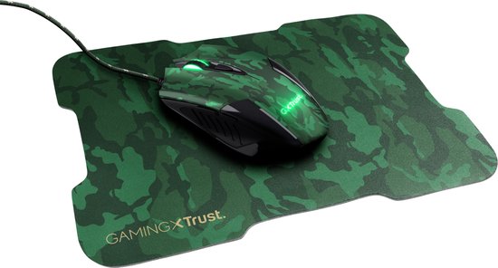 Trust GXT781 Rixa - Gaming Bundel - Muis & Muismat - Camouflage
