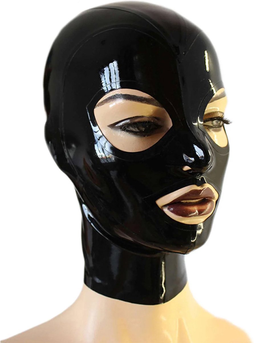 Goedkoopste 100 Latex Masker BDSM - Capuchon - Open mond - Ogen - Neusgaten - Rollenspel - Unisex - Extreme SM - Cosplay - MAAT S/M