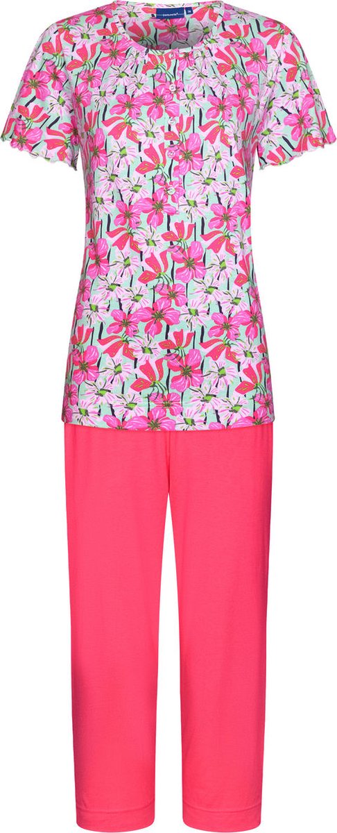 Pastunette Katoenen bloemen pyjama Pastunette - Roze - Maat - 54