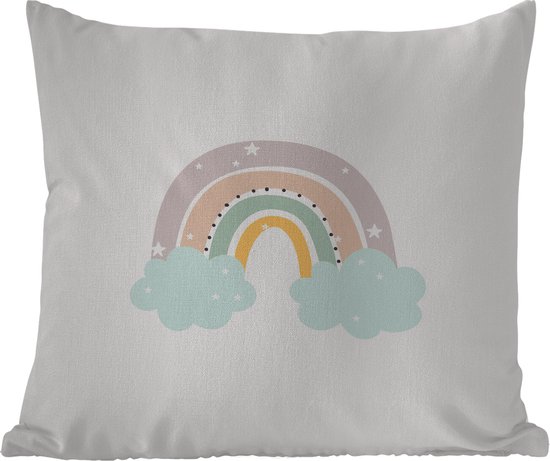 Muurcirkel   regenboog kinderen sterren stippen pastel   Bestel nu