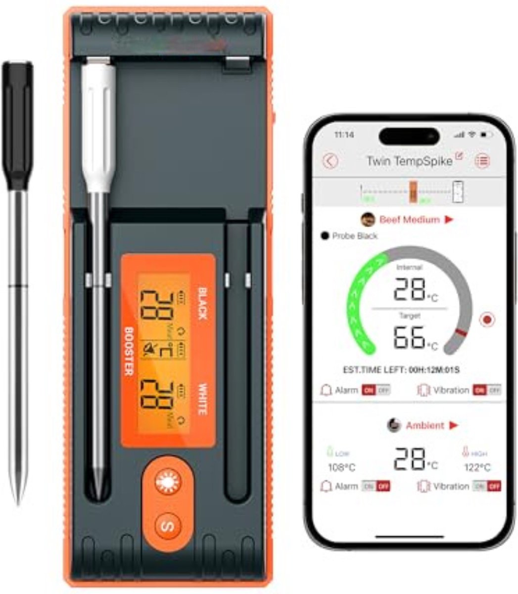 Vleesthermometer Bluetooth Vleesthermometer Digitaal Vleesthermometer Draadloos Vleesthermometer Oven Vleesthermometer met App