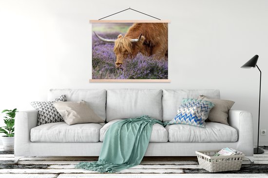 Porte-affiche avec affiche - Affiche scolaire - Scottish Highlander - Animaux - Heather - 120x90 cm - lattes vierges
