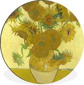 WallCircle - Wandcirkel - Muurcirkel - Zonnebloemen - Vincent van Gogh - Aluminium - Dibond - ⌀ 30 cm - Binnen en Buiten