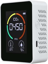 Daroyx® H8-Plus CO2 Meter - Luchtkwaliteitsmeter - Oplaadbare CO2 Melder voor Binnen - Incl Hygrometer en Thermometer - Wit