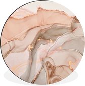 WallCircle - Wandcirkel - Muurcirkel - Marmer - Roze - Rosé - Aluminium - Dibond - ⌀ 90 cm - Binnen en Buiten