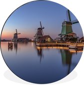 WallCircle - Wandcirkel - Muurcirkel - Windmolens in Nederland - Aluminium - Dibond - ⌀ 140 cm - Binnen en Buiten