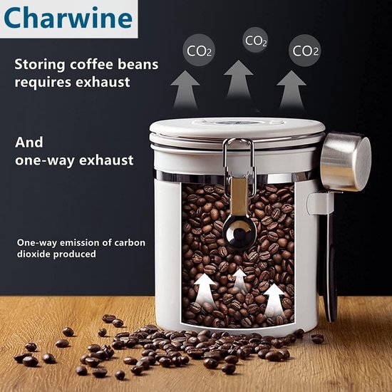 1,8L Roestvrijstalen Koffieblik – Vacuümdicht Voorraadblik Met Aromadeksel En Doseerlepel (Rood)