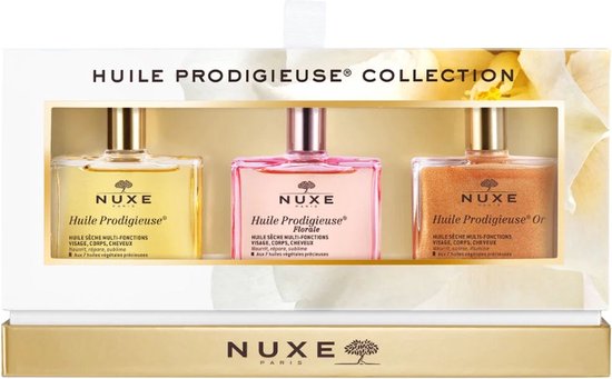 Nuxe Huile Prodigieuse Collection Giftset - Huile Prodigieuse Multi-Purpose Dry Oil 50 ml + Huile Prodigieuse Florale Multi-Purpose Dry Oil 50 ml + Huile Prodigieuse Or Multi-Purpose Dry Oil 50 ml - cadeauset voor dames