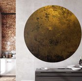 Papier peint cercle 125cm Métal jaune abîmé