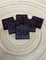 Chocolade cijfer 50 | Getal 50 chocola | Cadeau voor verjaardag of jubileum | Smaak Puur