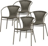 WOOOD Chaise de jardin Weston - Polyester/Métal - Jungle - Set de 4