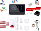 Home-Locking draadloos smart alarmsysteem wifi,gprs,sms en kan werken met spraakgestuurde apps. AC05-13zw