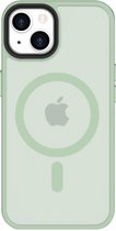 iDenn® hoesje Mat Transparant Mint Groen voor iPhone 14 geschikt voor MagSafe - 6,1 inch