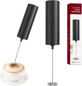MONOO - Mousseur à lait électrique - Mousseur à lait manuel - Mini mixeur à Café - Fonctionne sur batterie sans fil - Sans prise - Cappuccino - Matcha - Frappé - Lait au chocolat - Shakes - Zwart