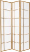 Fine Asianliving Japanse Kamerscherm B135xH180cm 3 Panelen Shoji Rijstpapier Natural - Double Cross
